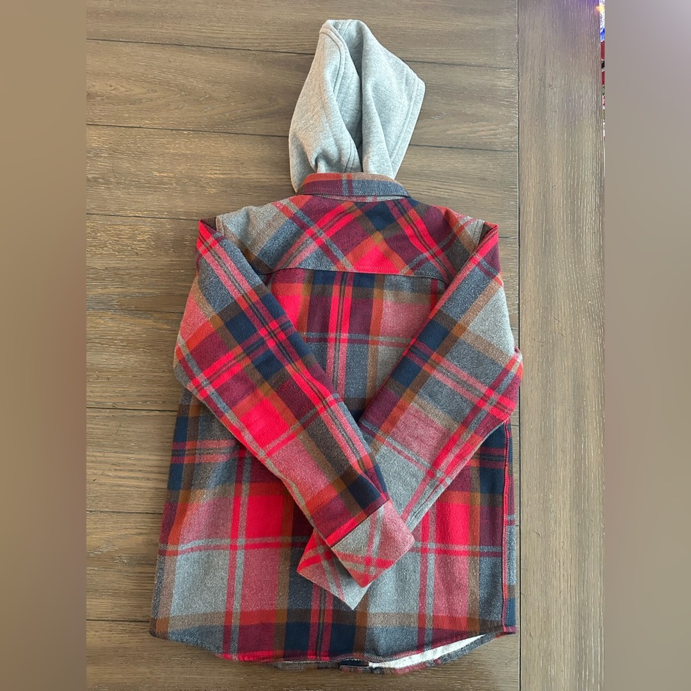 Ariat Retro Fit Plaid‎ Flannel Hooded Jacket Size M Like New - Picture 2 of 6